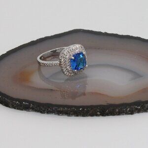 Silver 925 size 7 elegant classic halo ring